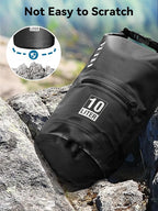 HEETA Waterproof Dry Bag with Front Zippered Pocket for Women Men, 5L/10L/20L/30L/40L Roll Top Lightweight Dry Storage Bag Backpack for Travel, Kayaking, Boating, Rafting, Camping, Hiking & Beach