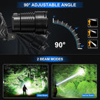 Headlamp Rechargeable, 3000 Lumen Super Bright Led Headlamps with 4 Modes & 12H Long Runtime, Powerful Waterproof Head Lamp with Digital Display & 90° Adjustable for Adults Camping Cycling