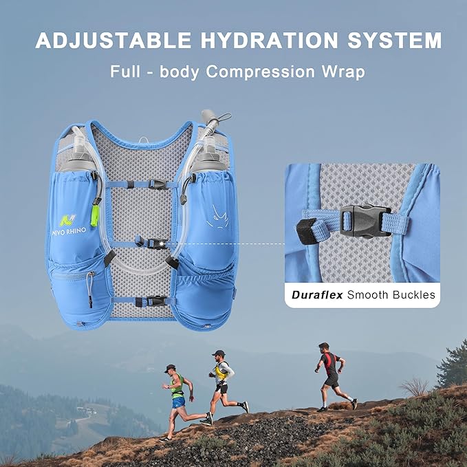 Running Vest with Water Bladder 1.5 Liter, Small Hydration Water Vest, Lightweight Hydration Pack Multi-Pocket 11x - for Hiking Race Trail Marathon for Women Men