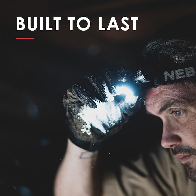 NEBO Transcend Rechargeable Headlamp | 1000 Lumens, 5 Light Modes, Detachable Magnetic Work Light, Water Resistant, Bright LED Headlight for Hiking & Camping, Includes USB Charging Cable