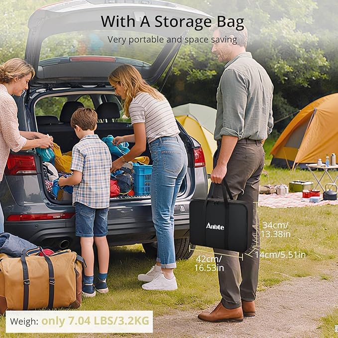 3ft Camping Table Foldable, 4 Adjustable Heights Waterproof Aluminum Roll Up Camping Table with Carrying Bag, Lightweight, for Garden, Picnic, Outdoor, Travel, Backyard, Beach, 35” X 16”, Black