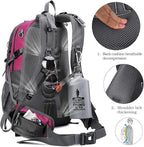 FENGDONG 40L Waterproof Lightweight Outdoor Daypack Hiking,Camping,Travel Backpack for Women Men Pink
