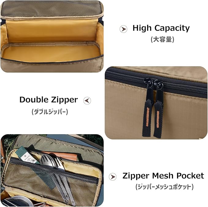 Azarxis Camping Cooking Utensils Organizer Bag Travel Storage Bag Portable Small Stuff Case for Storing Flatware Cutlery Digital Accessories Cosmetics Makeup Brushes