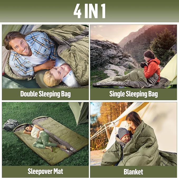Night Cat Camping Sleeping Bag for Adults 3 Seasons Portable Lightweight Backpacking Hiking Traveling Indoor Outdoor Temperature 5-15℃ 2.6x6.3ft Switch to a Quilt or Blanket