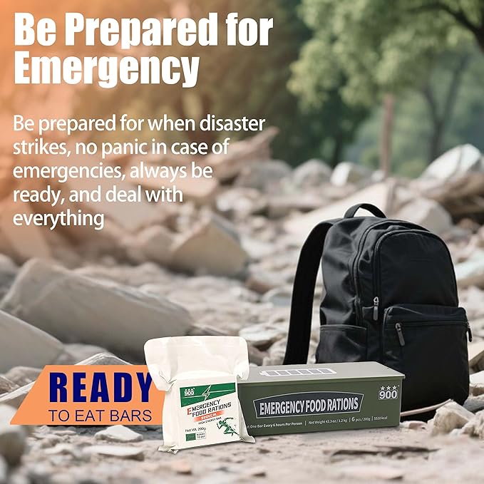 Emergency Food Supply - Original Flavor Hardtack, Mre Meals 2025, 4 Days Emergency Meals Survival Foods Bars, Emergency Supplies for Disaster Preparedness, Tin Pack, Long Shelf Life