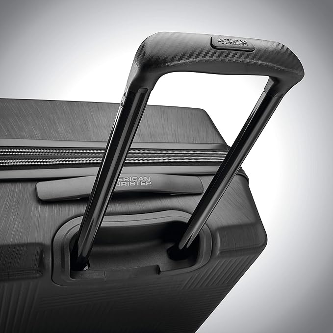 American Tourister Stratum XLT Expandable Hardside Luggage with Spinner Wheels, Jet Black, Carry-On 21-Inch