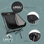 Ultra-Light Folding Camping Chair, All-Aluminum Frame, Surper Breathable Fabric, Easy to Carry, Compact Storage Size (2, Black)