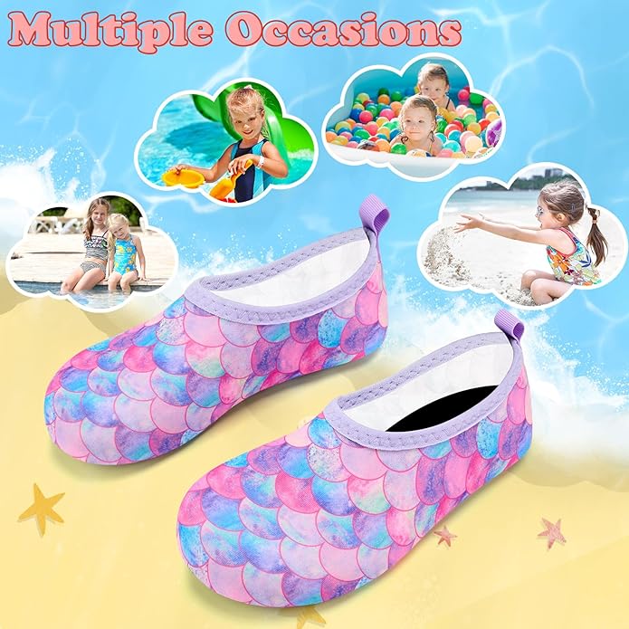Deevike Kids Water Shoes Boys Grils Barefoot Quick Dry Aqua Socks Beach Shoes for Toddler Sports Swim Surf Outdoor Walking