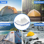 Homeon Wheels 16 Pcs Aluminum Ground Anchors, Non-Rust Cast Tent Stakes Heavy Duty Metal Tent Stakes Pegs for Securing Animals, Tents, Canopies, Sheds, Car Ports, Swing Sets Outdoors Beach