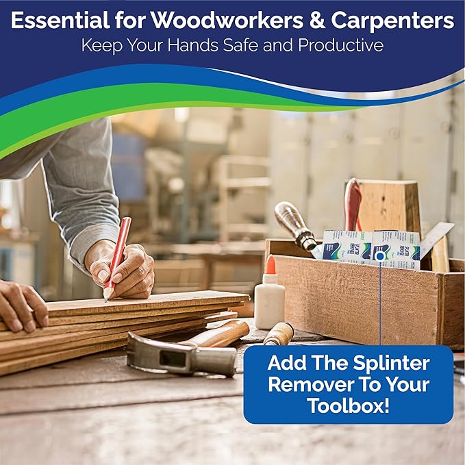 Painless Splinter Removal Kit - 3 Pack | Pull Out Splinters Fast & Easy | Essential First Aid for Home, Travel, Camping, Hiking, Woodworking, DIY & Outdoor Adventures | No Tweezers Needed