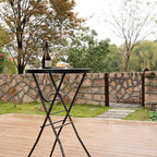 Cocktail Table 28in High Top Round Folding Indoor Outdoor, Plastic Bar Height Foldable Bistro Tall Table for Party, Patio, Dining Room, Kitchen, Events, Removable Locking Legs, Black