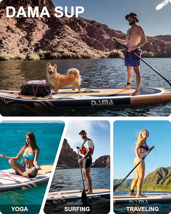 DAMA 11'*34"*6" Stand Up Paddle Board, Inflatable Paddle Board,Inflatable Paddle Boards for Adults w/a Wide, Smooth and Non Slip Deck, Versatile Styles, Suitable for Adults