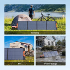 220 Watt Portable Solar Panel for Power Station,Hurricane Preparedness Items,18.6V Foldable Solar Charger with Solar Cable 23.5% High Efficiency IP67 Waterproof 4 Kickstands for Camping RV Trip