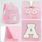 Kids Backpack for Girls 5-8, Cute Personalized Elementary Backpack for Kids Birthday Gifts (Pink E)