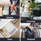 Voova 6 Set Compression Packing Cubes, Travel Accessories Expandable Packing Organizer Bags Set for Carry on Suitcase, Durable Luggage Packing Cubes for Travel Essentials,Grey