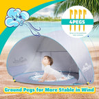 Monobeach Baby Beach Tent Pop Up Portable Shade Pool UPF50+ UV Protection Sun Shelter for Infant with Easy Set Up Canopy (Silver Beach Tent)