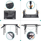 Nice C Folding Grill Table, Camping Table, Tailgate Tables, Grill Tables, Outdoor, Metal Folding Adjustable Height&Width, Mesh Net, Carry Handle