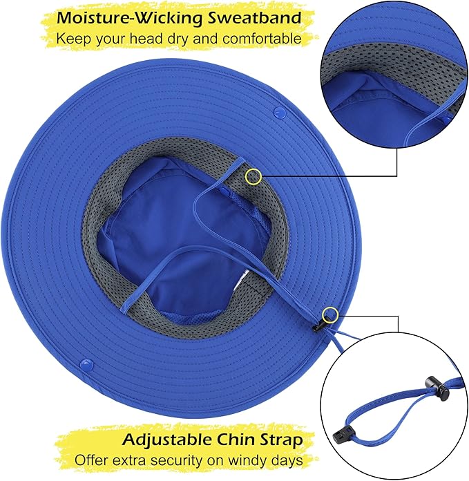 Connectyle Men's Sun Hat UPF 50+ Wide Brim Bucket Hats for Fishing Hiking Gardening Adjustable Boonie Hat Outdoor Safari Hats