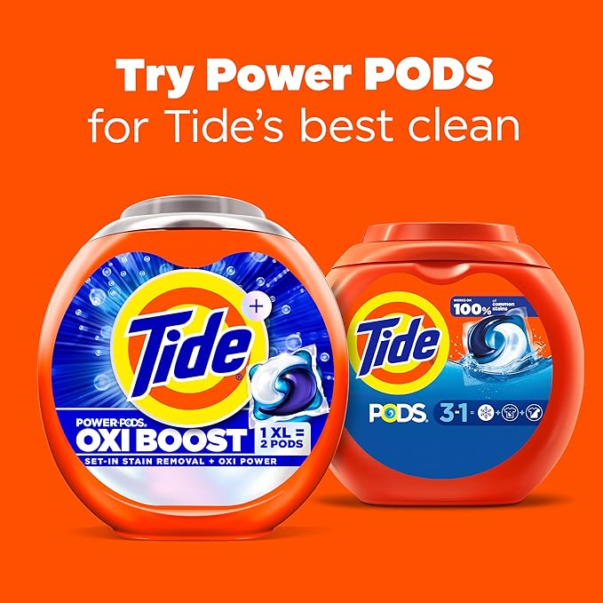 Tide PODS laundry detergent pacs, 3-in-1 Stain Remover, Odor Fighter, Color Protector, 112 Count, HE compatible, Original Scent