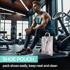 Travel Shoe Bags, Water Resistant TPU Mesh with Zipper, Travel Essentials for Men & Women (Grey, 2 Set)