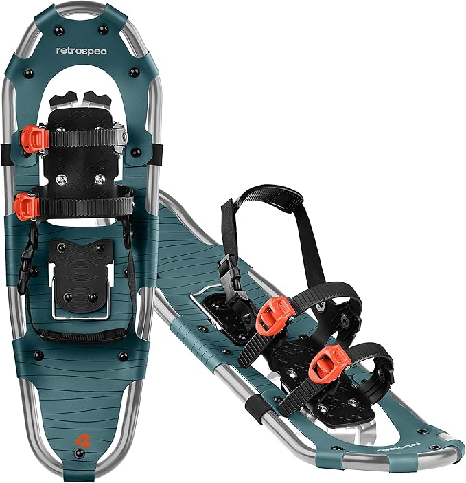 Retrospec Drifter Snowshoe for Men & Women - Aluminum Frames & a Double-Rachet Binding System - Lightweight All Terrain Snow Shoes