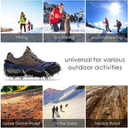 Crampons Ice Cleats Traction Snow Grips for Boots Shoes Women Men Anti Slip 19 Stainless Steel Spikes Safe Protect for Hiking Fishing Walking Climbing Mountaineering