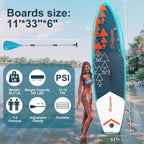FBSPORT 11' Premium Stand Up Paddle Board, Yoga Board with Durable SUP Accessories & Carry Bag | Wide Stance, Surf Control, Non-Slip Deck, Leash, Paddle and Pump for Youth & Adult