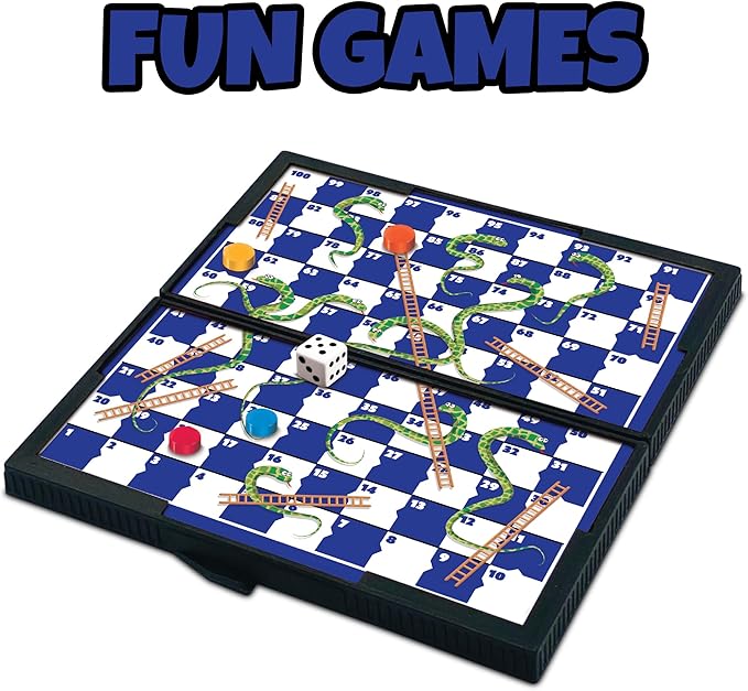 Gamie Magnetic Board Travel Games for Kids, Includes 12 Retro Fun Games - 5" Compact Design, Individually Boxed Travel Essentials for Kids Road Trip/Airplane/Camping, Stocking Stuffers for All Ages