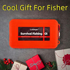 Mini Survival Fishing Kit Small Emergency Fishing TackleBox Pocket Outdoor Fishing Set Travel Party Fishing shoebox Surf Survivalist Fishing Accessories Pack Fishing Gear Gifts for Starter Men