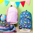12 Pack School Backpack Bulk 15'', Assorted Printed Bookbags for Boys Girls, Donations Supplies (Fun)