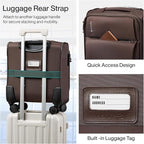 Hanke 16 Inch Underseat Carry On Luggage with Spinner Wheels for Airline, Small Softside TSA Approved Luggage Lightweight Rolling Suitcases Under Seat Travel Carry-On Bag(Coffee)