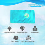 VOS Waterproof Pillow, Lightweight and Comfortable Outdoor Pillows for Beach, Pool, Hiking, Backpacking, Camping, Hunting and Fishing (Seafoam Square)