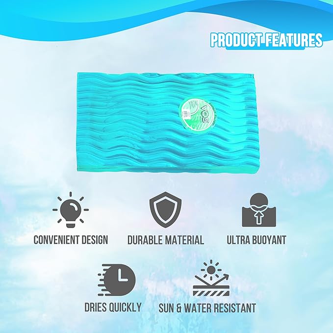 VOS Waterproof Pillow, Lightweight and Comfortable Outdoor Pillows for Beach, Pool, Hiking, Backpacking, Camping, Hunting and Fishing (Seafoam Square)