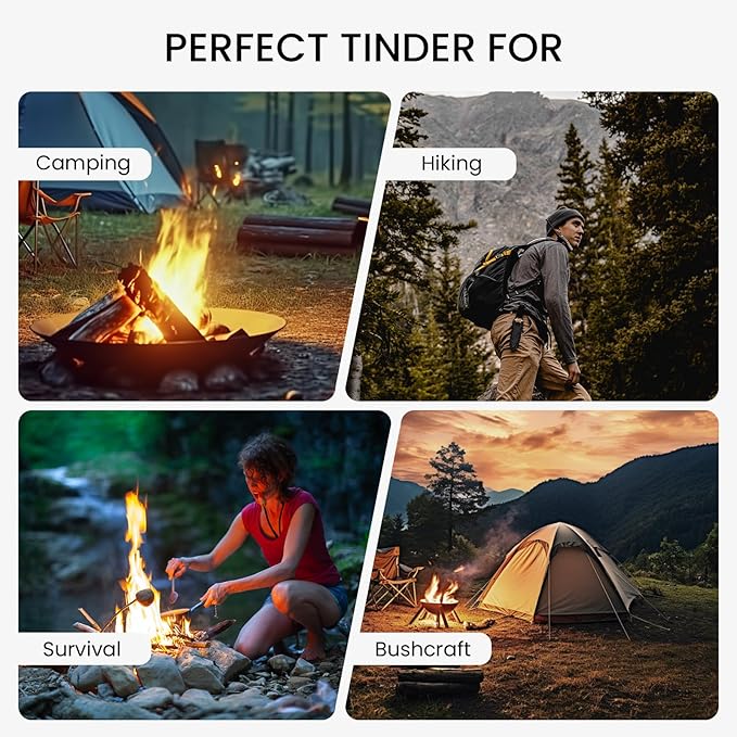 Ferro Rod Companion,High Resin Fatwood Fire Starter 4 Sticks,Waterproof Natural Tinder for Flint, Survival Gear Kit for Hiking, Camping, Bushcraft, Emergency Supplies