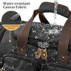 Gonex Canvas Duffle Bag for Travel, Expandable Water Resistant 50L Carry on Duffel Overnight Weekender Gym Bag with Wet Dry Separation Pocket & Suitcase Handle Sleeve, Dark Grey