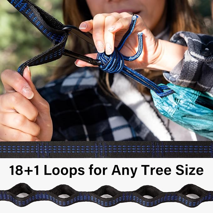 Kootek Camping Hammock, Portable Hammocks with Tree Straps & Attached Carry Bag, Camping Essentials Gear, Perfect for Outside Indoor Hiking Beach Backpack Travel