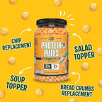 Twin Peaks Protein Puffs - (Garlic Parmesan), Keto Friendly, Low Carb Snack (300g, 21g Protein, 2g Net Carbs, High Protein, Healthy Crunchy Snack)