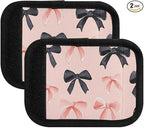 Pink Black Bows Luggage Handle Wrap for Suitcase Luggage Tags Handle Covers Identifiers Soft Decorations Travel Accessories 2 Pack