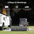 Solar Power Station with Foldable Solar Panel 40W, 110V AC Outlet Camping Portable Solar Generator with Panel, 100W Power Bank USB C Fast Charging Battery Pack for Laptop Smart Device Outdoor Backup