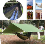 Oversized rain Tarpaulin,Camping Hammock with Mosquito Net Rain Fly Heavy Duty Tree Strap,Single Double Hammock Tent Waterproof Rainfly Set,Camping Backpacking Backyard Patio Hiking Travel Outdoor
