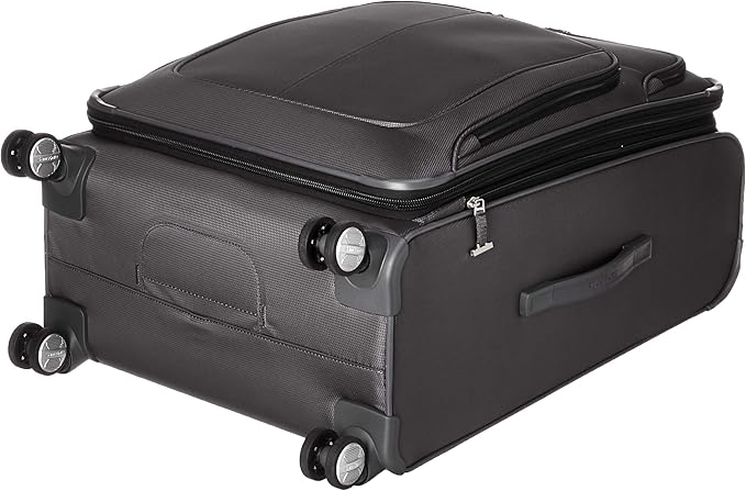 Samsonite Solyte DLX Softside Expandable Luggage with Spinner Wheels, Mineral Grey, Checked-Medium 25-Inch