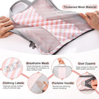 8 Set Compression Packing Cubes for Travel Essentials,Compressible Expandable Packing Cubes for Suitcase,OlarHike Luggage Organizer Bags for Travel,Handy Helper for Organizing Clothes(Pink Stripped)