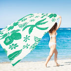 Beach Blanket Waterproof Sandproof, 9 Ft X 10 Ft Extra Large Sand Free Beach Mat, Big Compact Lightweight Quick Drying Picnic Blanket with 4 Stakes & Pockets for Camping, Travel, Hiking