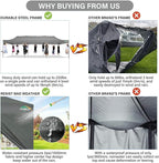 COBIZI 10x30 Pop up Canopy Tent 10x30 Canopy with 8 Sidewalls Waterproof Heavy Duty Commercial Canopy Tent for Parties Outdoor Tent Garden Gazebo Tent, Carry Bag with Wheel(10x30ft, Gray)
