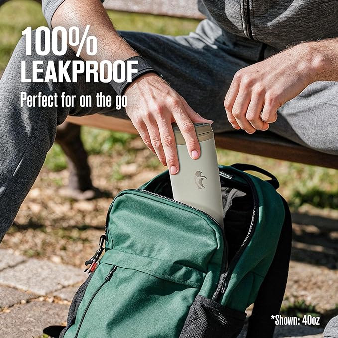 Coolflask Water Bottle 32 oz Fits Car Cup Holder, Slim Tumbler Stainless Steel with Straw & Handle, Vacuum Flask Leakproof Wide Mouth for Travel Sports Gym, Cream White