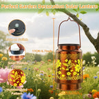 Solar Lanterns Outdoor Waterproof Hummingbird 2 Pack, Birthday Gifts for Women Mom Grandma, Garden Decor Hanging Solar Lights Outdoor Metal Lantern Decoration Outside for Yard, Patio
