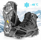 Crampons Ice Cleats Traction Snow Grips for Boots Shoes Women Men Anti Slip 19 Stainless Steel Spikes Safe Protect for Hiking Fishing Walking Climbing Mountaineering