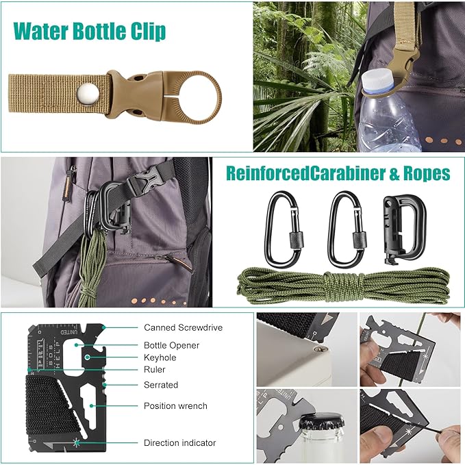 20 in 1 Survival Kit for Men - Emergency & Outdoor Camping Gear, Compact Survival Tools, Essential Camping Accessories, Durable Multi-Tool Set, Practical Gift for Dad, Husband, Outdoorsmen