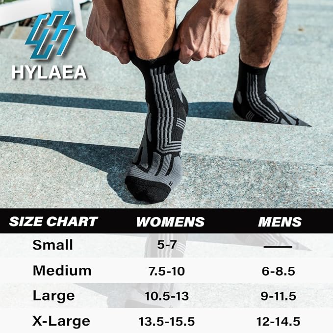 Hylaea Quarter Athletic Running Socks No Blister, Cushion Moisture Wicking Socks for Cycling Sport