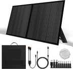 Portable 100 Watt 12V Foldable Solar Panel with Adjustable Kickstands and Waterproof IP65 Design for Power Station, Travel, Outdoor Camping, RVs, and Off-Grid Applications